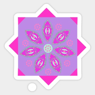 Starry Eyes. A beautiful abstract design featuring funky eyes and a pretty pink, purple and lime pattern. Available in a range of products. Sticker